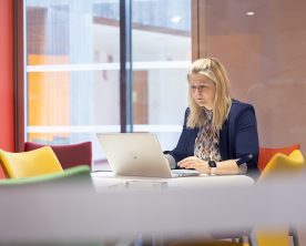 HR expert working in an. office with laptop